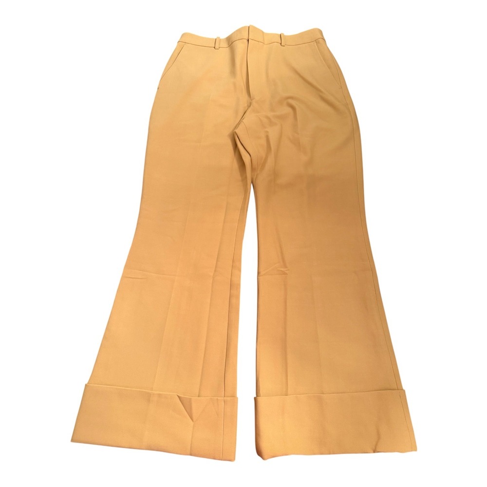 Club Monaco Extreme Cuff Pant Mustard Yellow Wide Leg Trousers Size 10 NWT $199